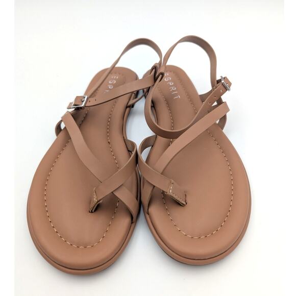 Esprit Rita Sandal Women's Adjustable Crisscrossing Strap Brown Size US7.5M EU38 - Picture 2 of 9